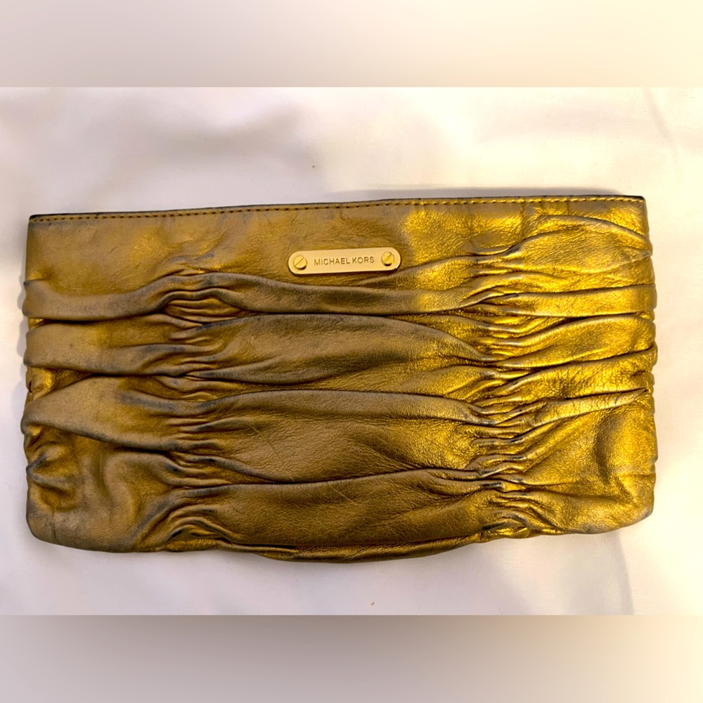 Micheal Kors Gold Clutch